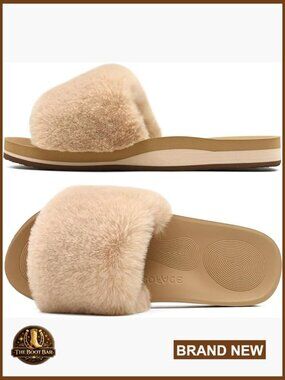Womens Slippers with Arch Support Open Toe Fuzzy House Shoes Orthotic Comfort